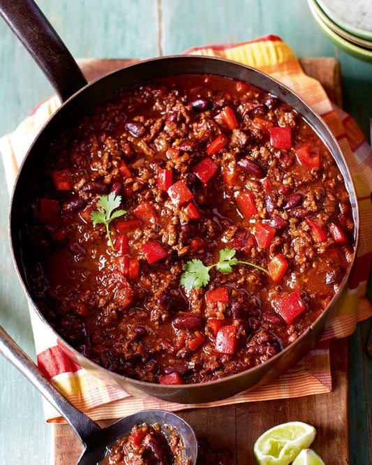 Chilli con carne recipe in Kamado