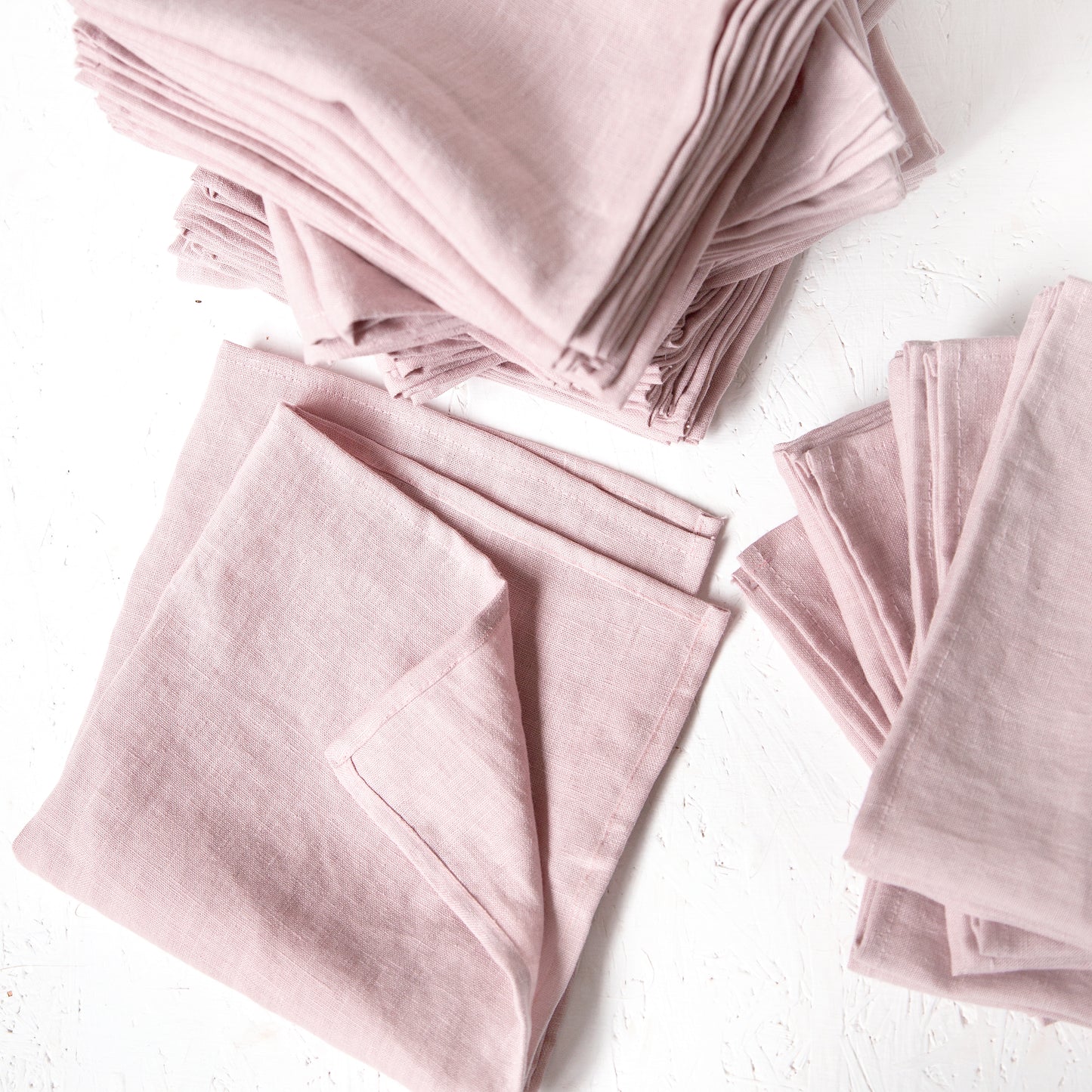 Natural linen pink napkins, handmade 