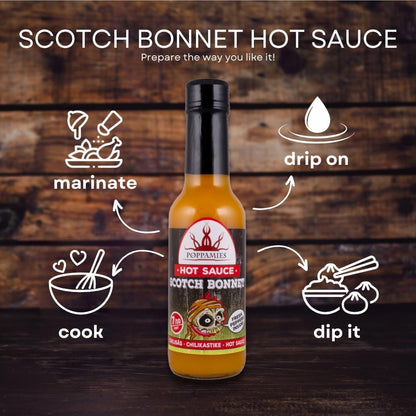 Scotch Bonnet hot sauce, vegan sauce, gluten free, lactose free