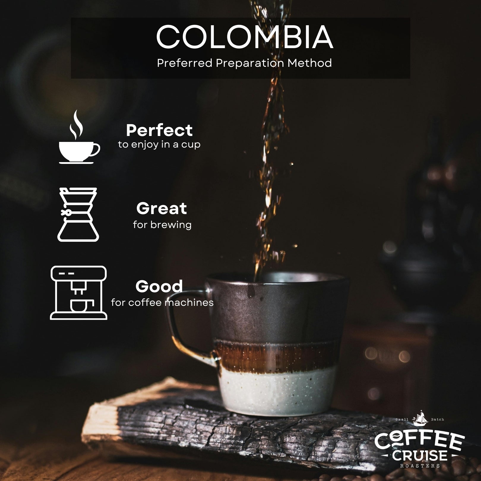 Colombia Coffee cruise, lukata ground coffee uk, 100 Arabica