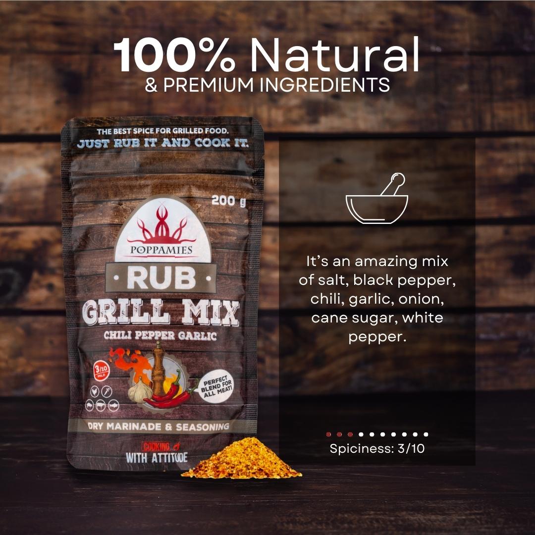 Grill mix rubs for vegetables, pork, chicken beef, Vegan free, gluten free, lactose free
