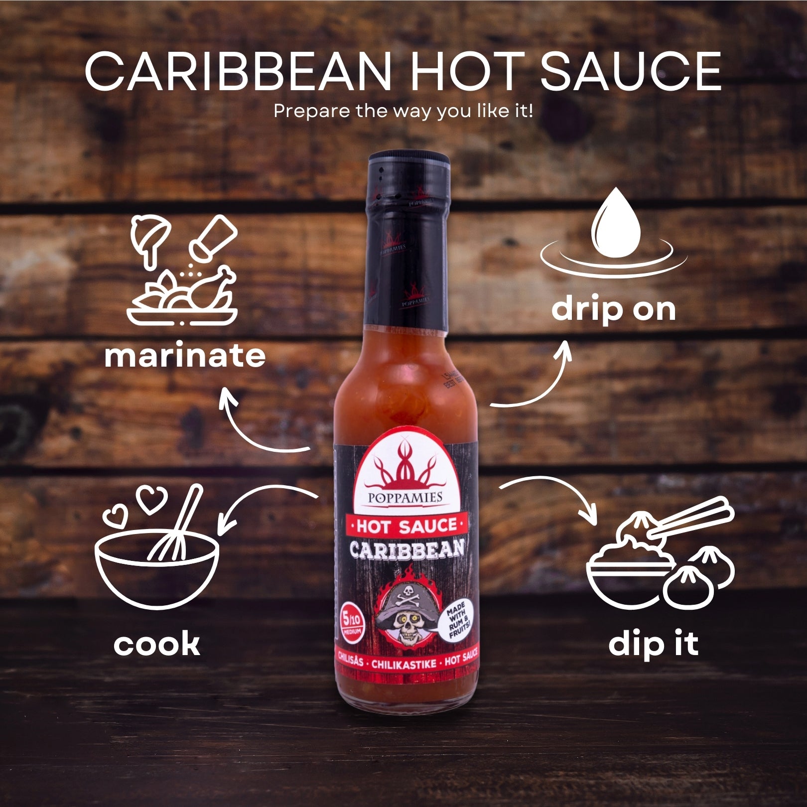 Caribbean hot sauce, vegan sauce, gluten free, lactose free